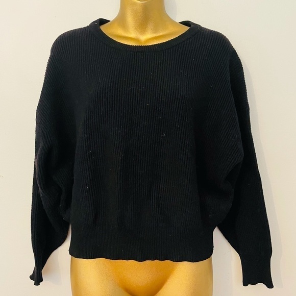 Zara black chunky oversized sweater size medium ribbed - Picture 1 of 3